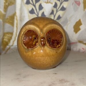 Vintage Orb Owl Ceramic Figurine - Small